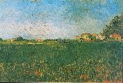 Vincent Van Gogh Farmhouses in a Wheat Field near Arles Germany oil painting artist